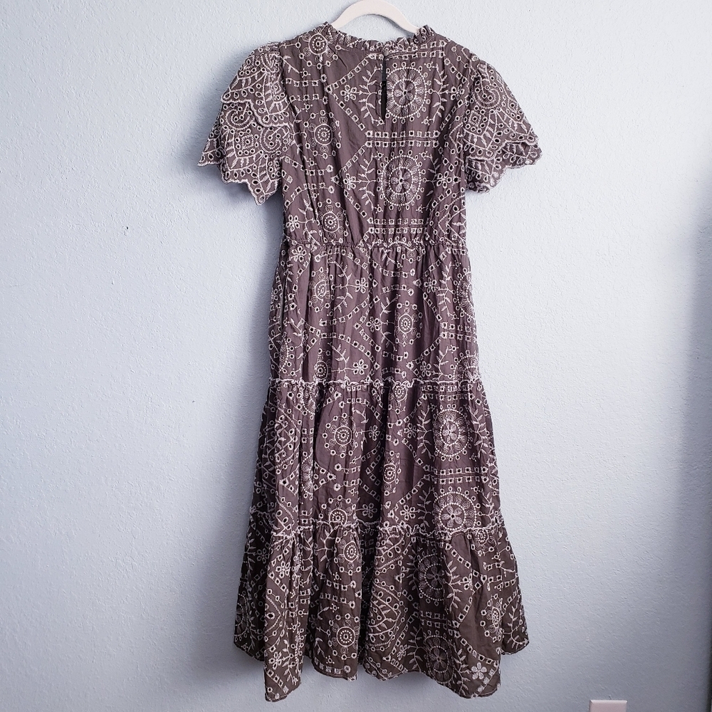 Baltic Born Olive Green Printed Midi Dress - Picture 5 of 5
